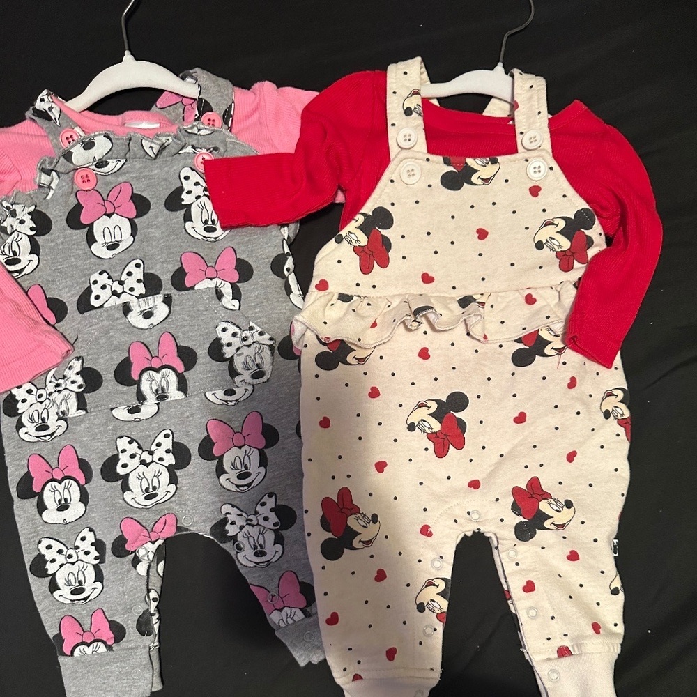 Disney Baby Mini mouse overalls set